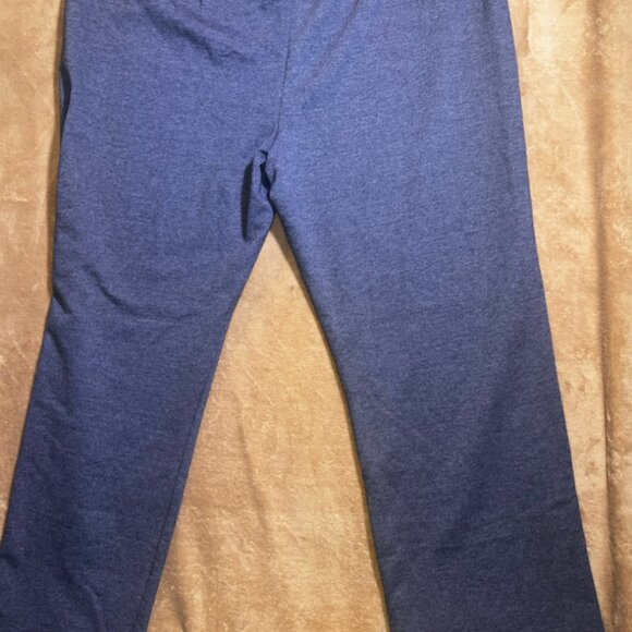 NWT Hanes Adult 2XL (20/22) Navy Heather‎ Fleece Open Leg Cozy Sweatpants (P) - Picture 6 of 8